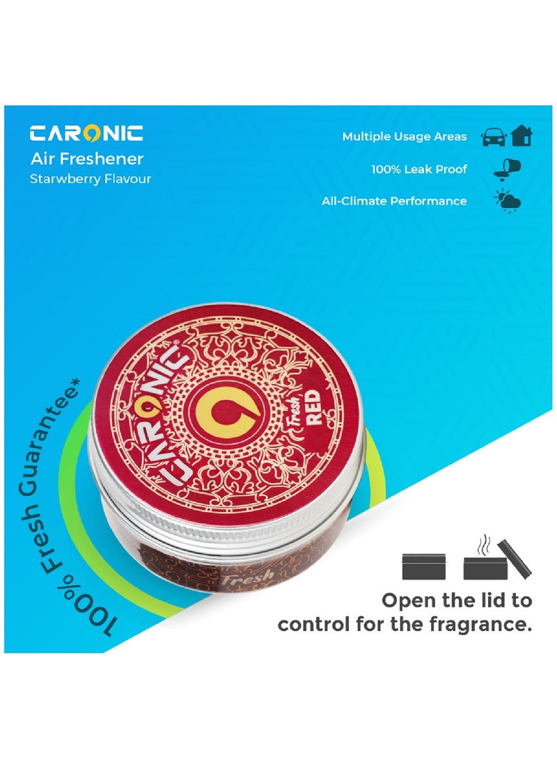 CARONIC Car Air Freshener with Adjustable Lid for Desired Strength for Auto or Home Strawberry Pack Of 3 - Image 5